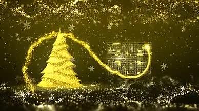 圣诞节金色开场片头AE模板视频的预览图